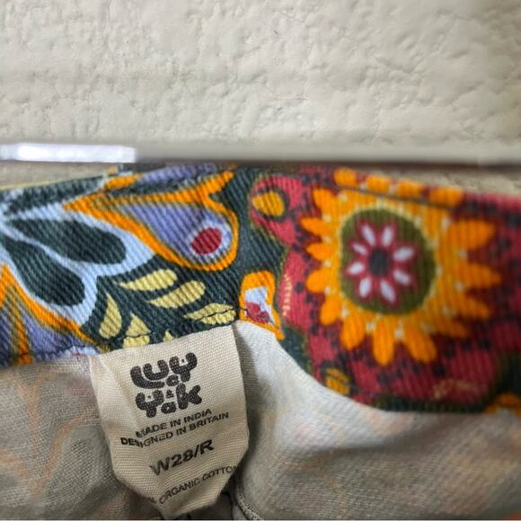 Lucy & Yak Dana Trousers Kaleidoscopic Floral Iris Print Retro Womens Size 28 - Picture 6 of 10